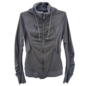 LULULEMON Ruched Full Zip Hooded Running‎ Jacket • 8 • gray